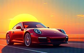 Early bird special promotion graphic showing a sunrise and a clean car